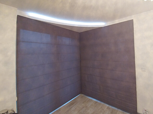 rolety rzymskie fioletowe na 2 okna w narożniku jabłonna