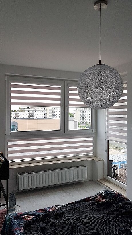 szare rolety dzień noc do sypialni legionowo